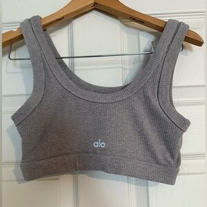 Alo grey sports bra, size M